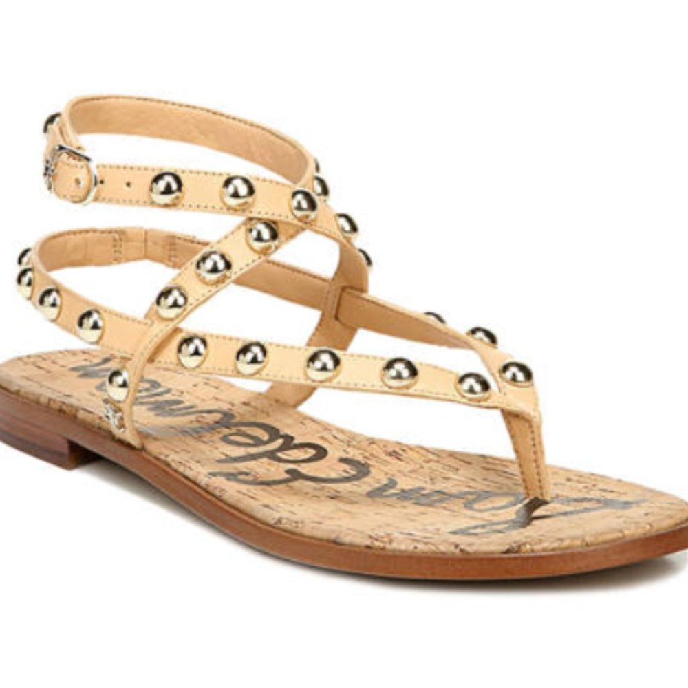 Sam Edelman Elisha Studded Sandal - Beige Sz 9